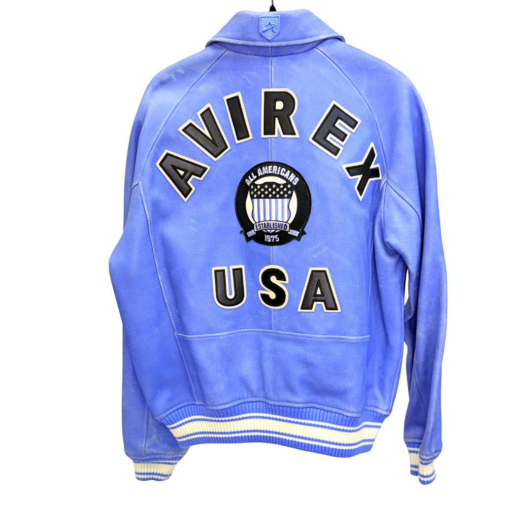 Men's Blue Leather Avirex Jacket