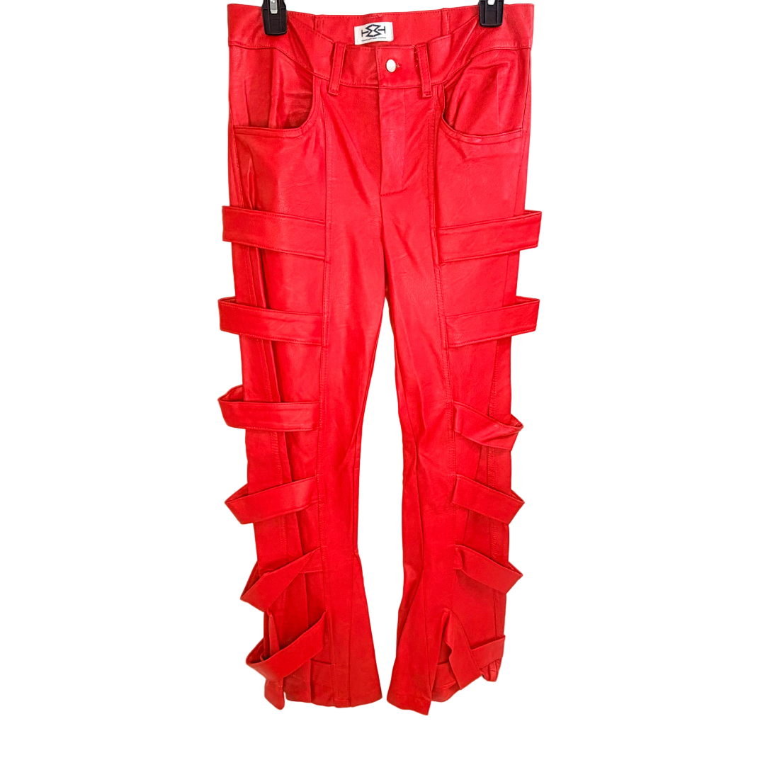 Men's Red Leather Pants
