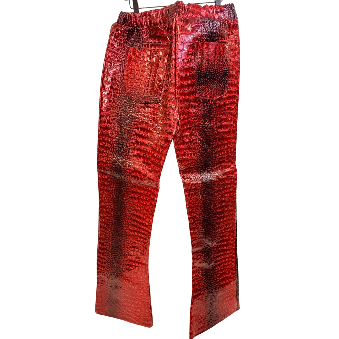 Men's Custom Red Crocodile Pants