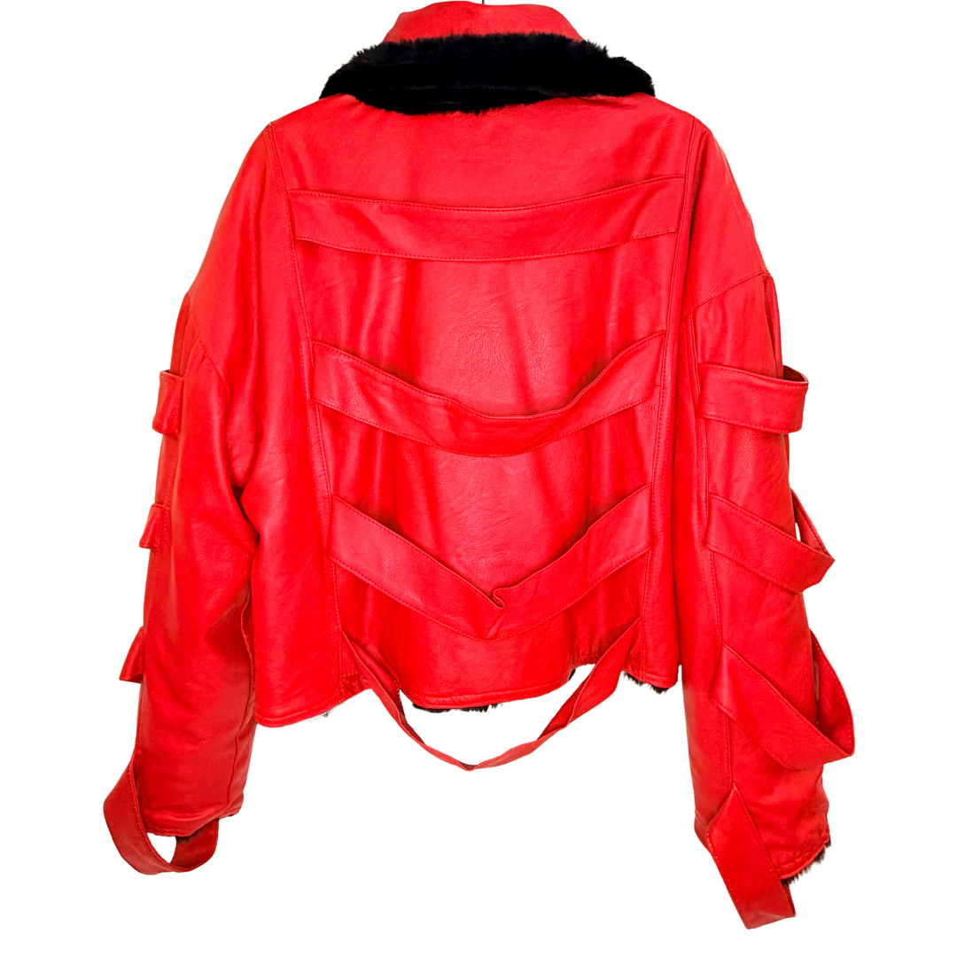 Men's Custom Red Leather Jacket