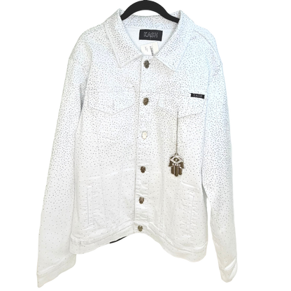 Men’s White Bedazzled Denim Jacket