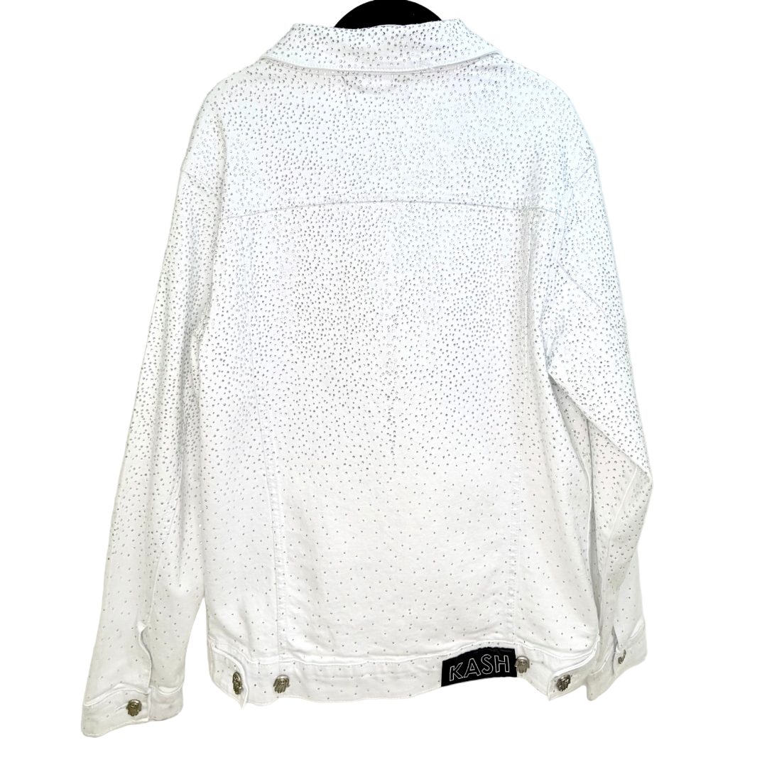 Men’s White Bedazzled Denim Jacket