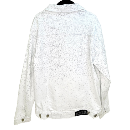 Men’s White Bedazzled Denim Jacket