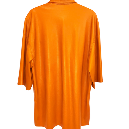 Men's Nanushka Orange Leather Shirt