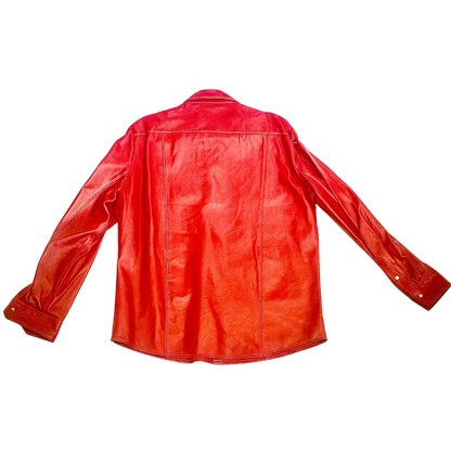 Men's Red Leather Shirt