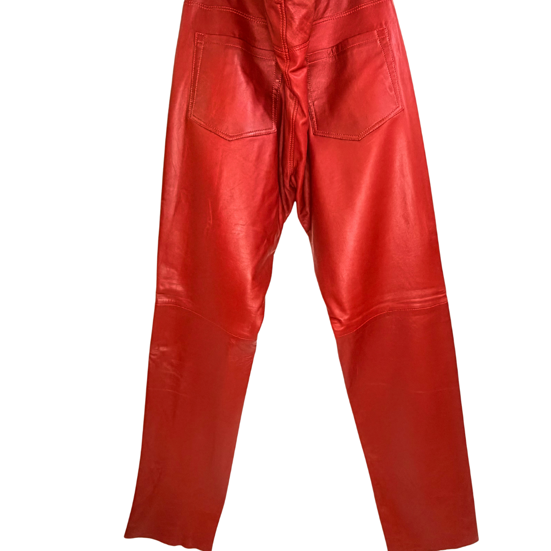 Men’s Red Leather Pants
