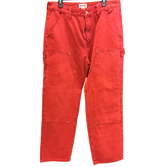 Men's Red Guess Cargo Pants