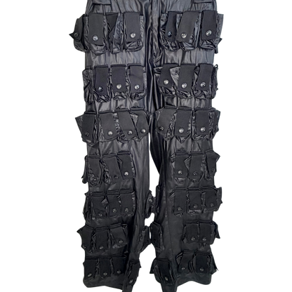 Men’s Black Leather Pocket Pants