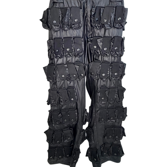 Men’s Black Leather Pocket Pants