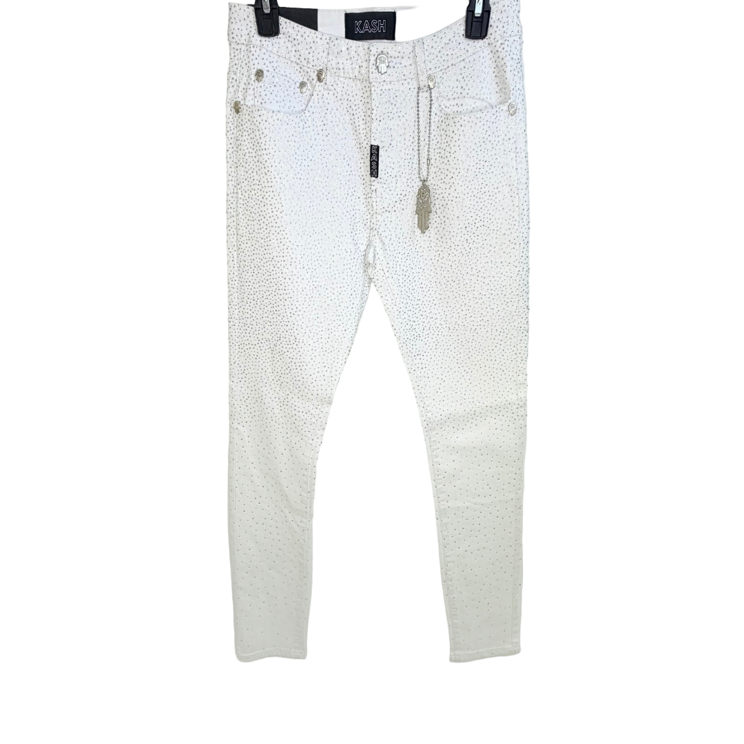 Men’s White Bedazzled Denim
