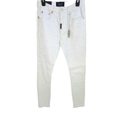 Men’s White Bedazzled Denim