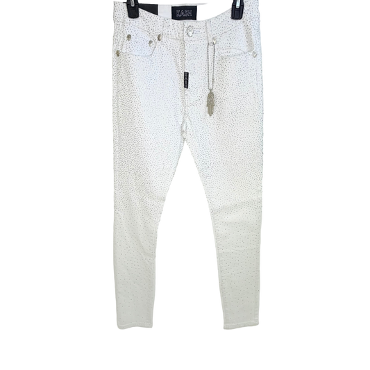 Men’s White Bedazzled Denim