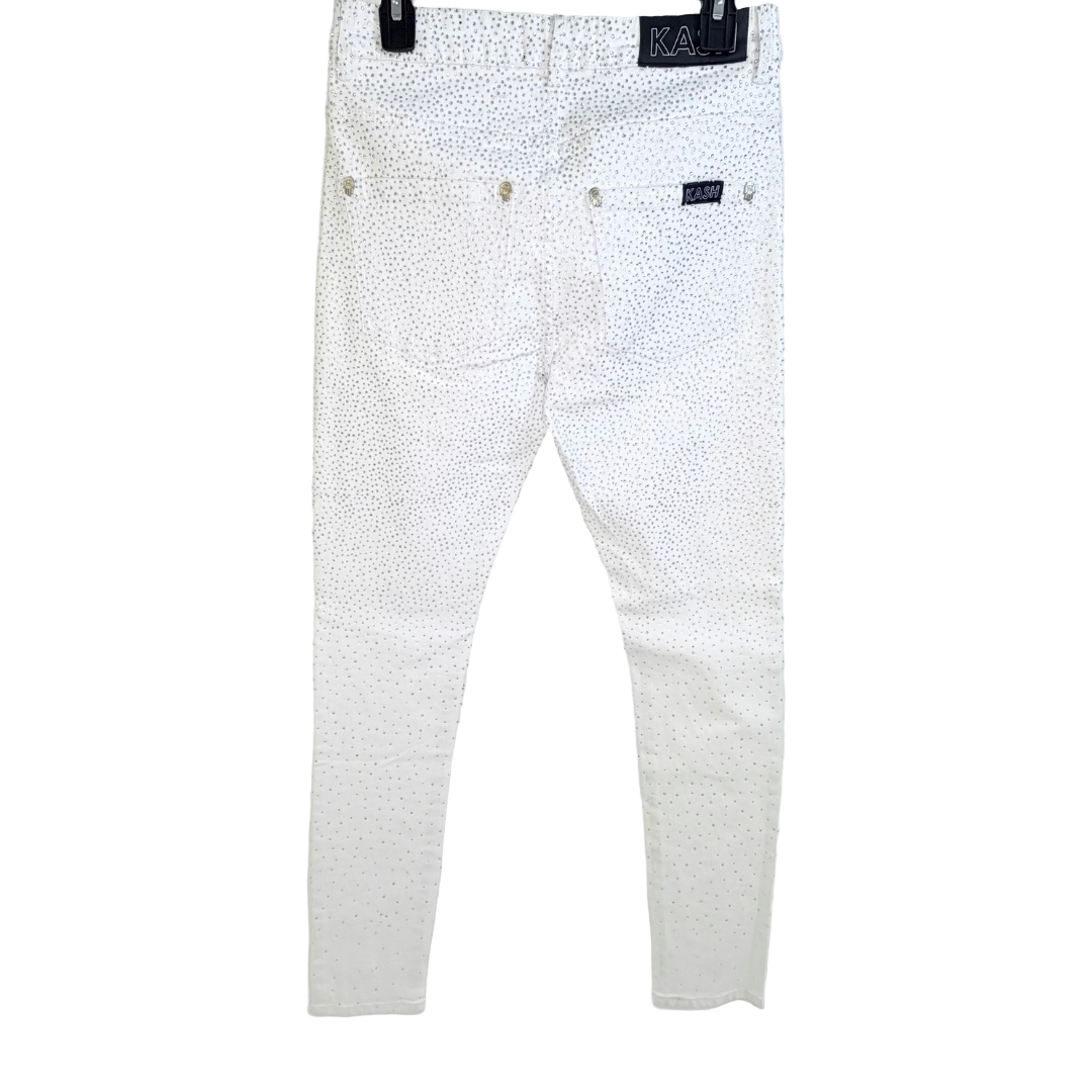 Men’s White Bedazzled Denim