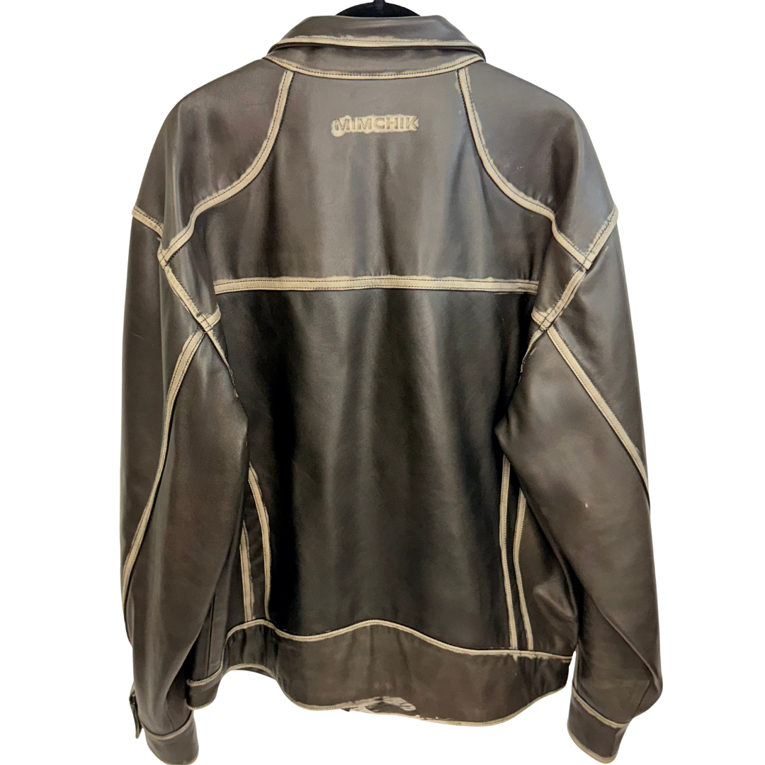 Men's Lined Brown Leather Jacket