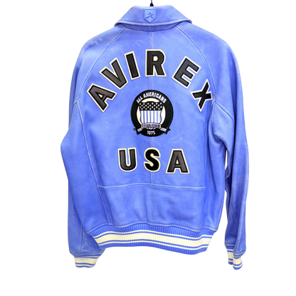Men's Blue Leather Avirex Jacket