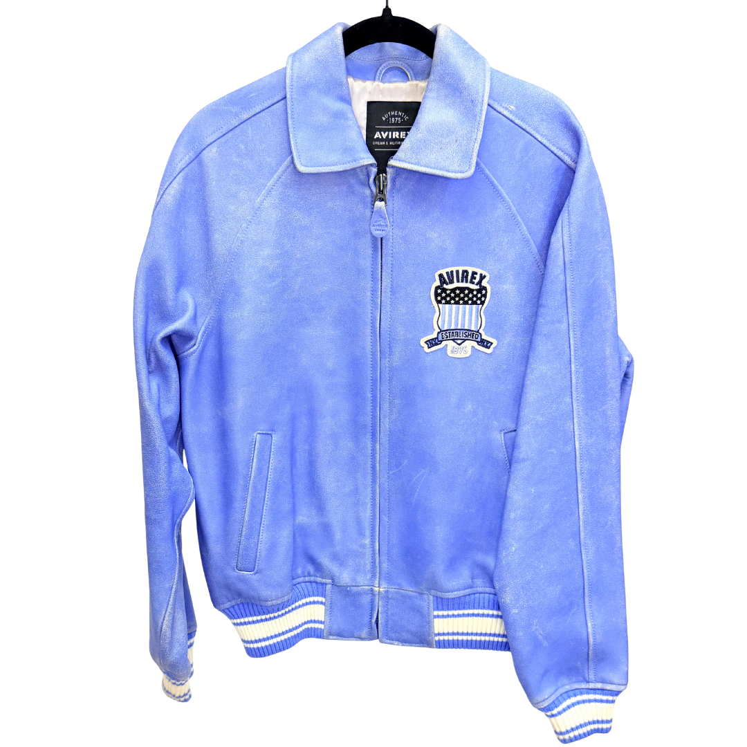 Men's Blue Leather Avirex Jacket