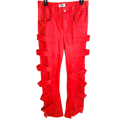 Men's Red Leather Pants
