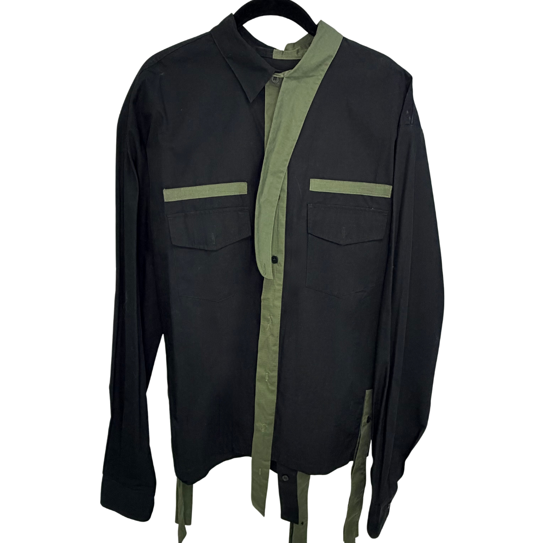 Men's Black Collarless Top