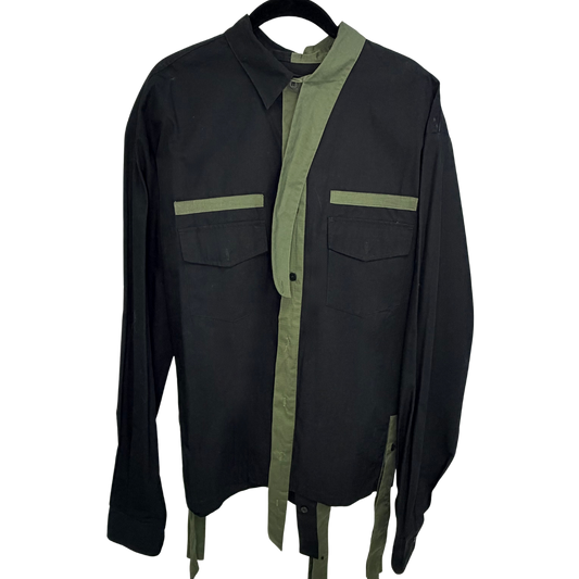 Men's Black Collarless Top