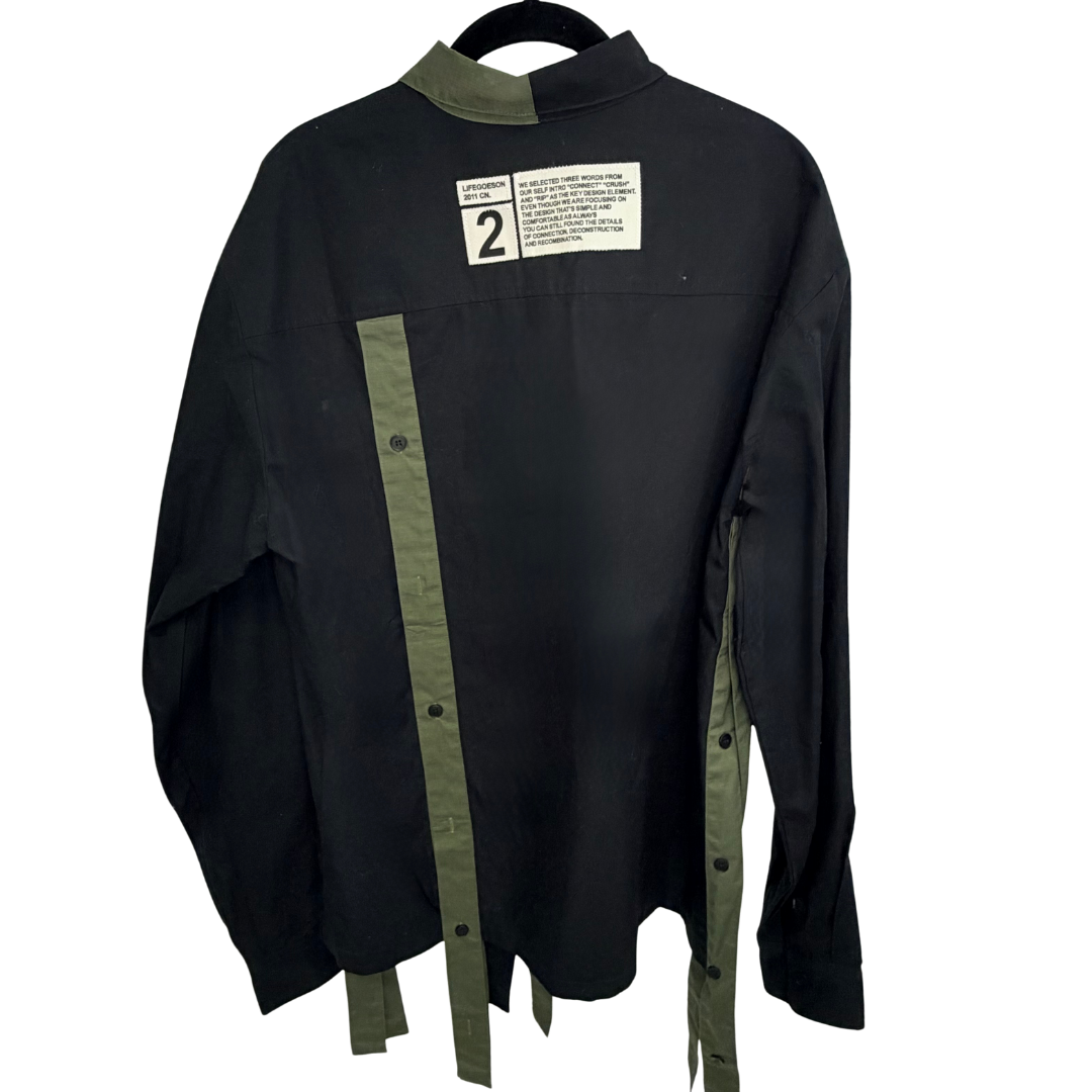 Men's Black Collarless Top