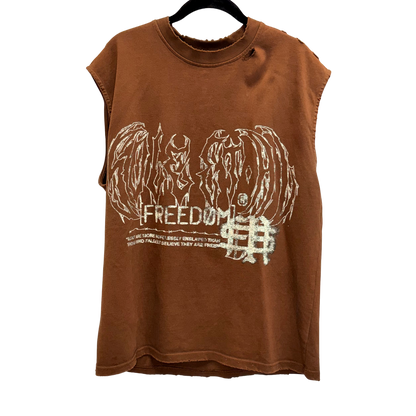 Men's Brown Graphic Tank Top