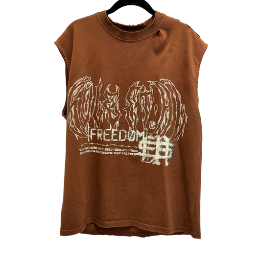 Men's Brown Graphic Tank Top