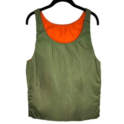 Men’s Prada Reversible Green/ Orange Puffer Vest FW23