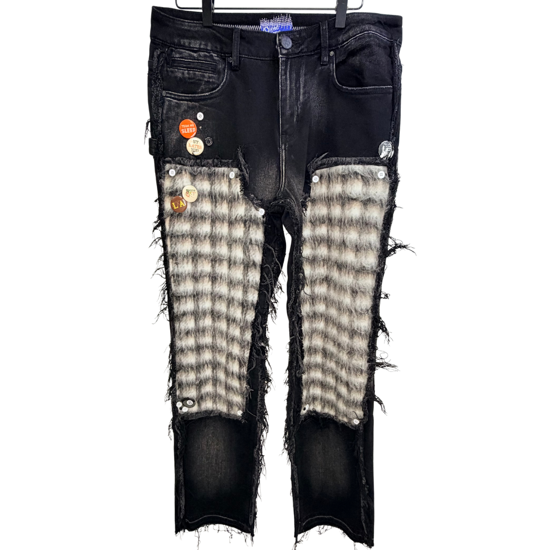 Men's Black Patchwork Jeans