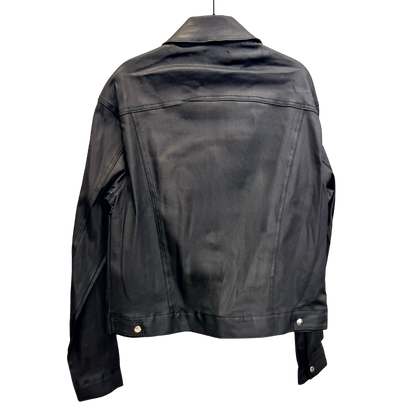 Men's Black Leather Trucker Jacket