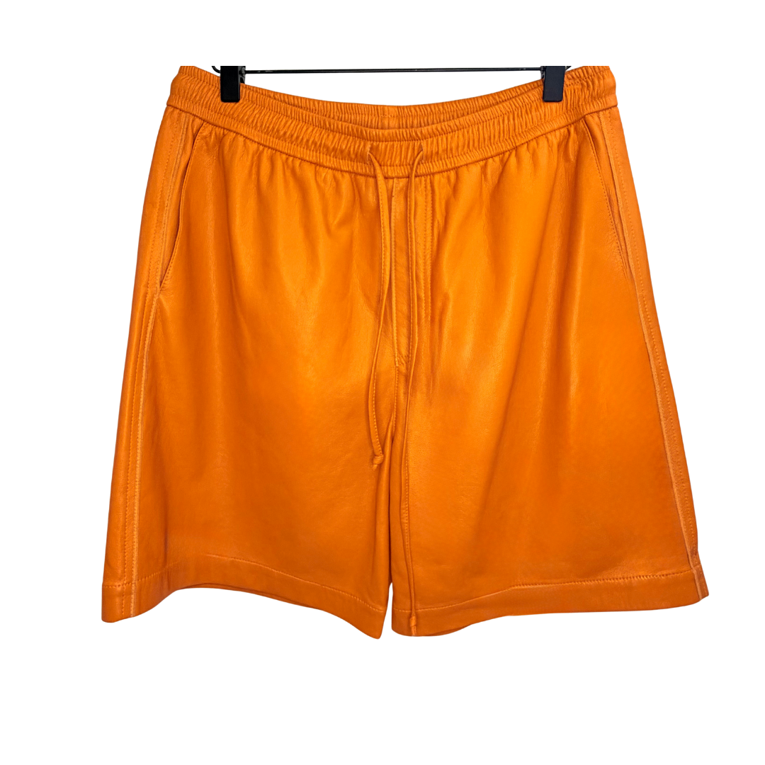 Men's Nanushka Orange Leather Shorts