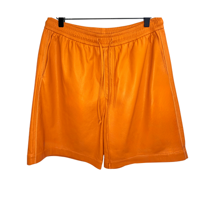 Men's Nanushka Orange Leather Shorts
