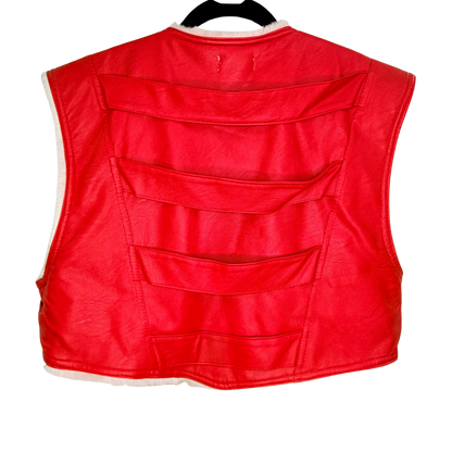 Men's Cropped Red Leather Vest