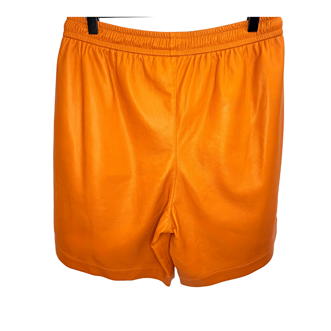 Men's Nanushka Orange Leather Shorts