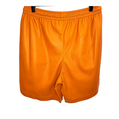 Men's Nanushka Orange Leather Shorts