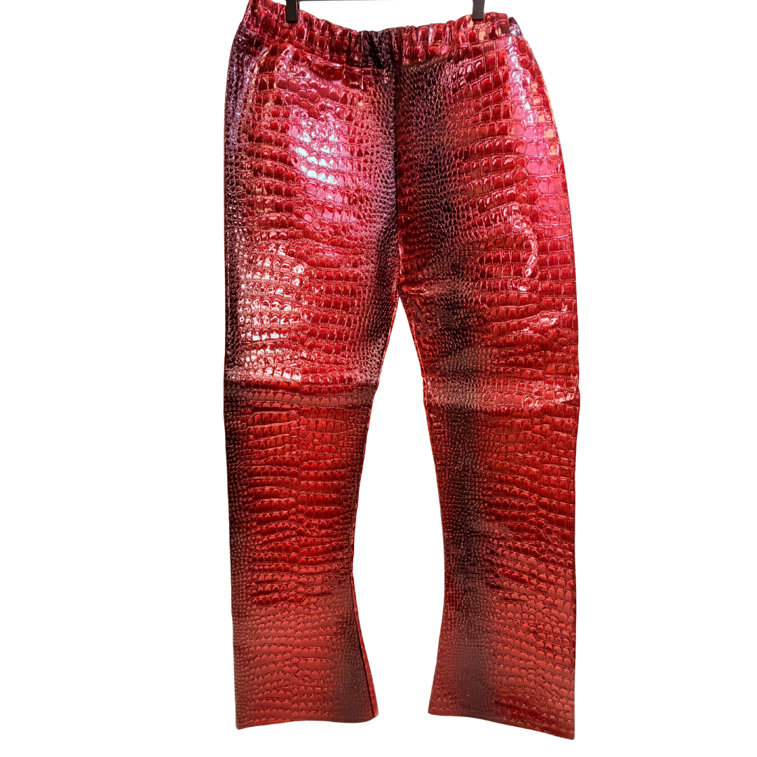 Men's Custom Red Crocodile Pants
