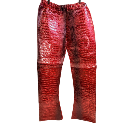 Men's Custom Red Crocodile Pants