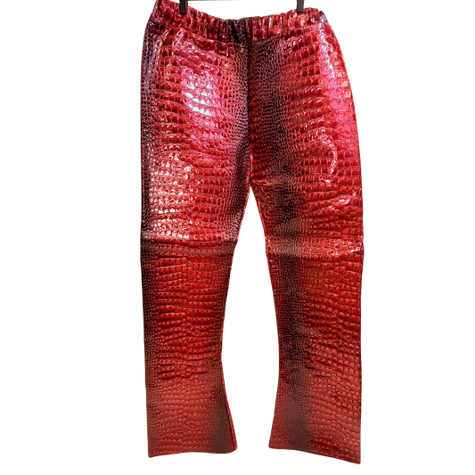 Men's Custom Red Crocodile Pants
