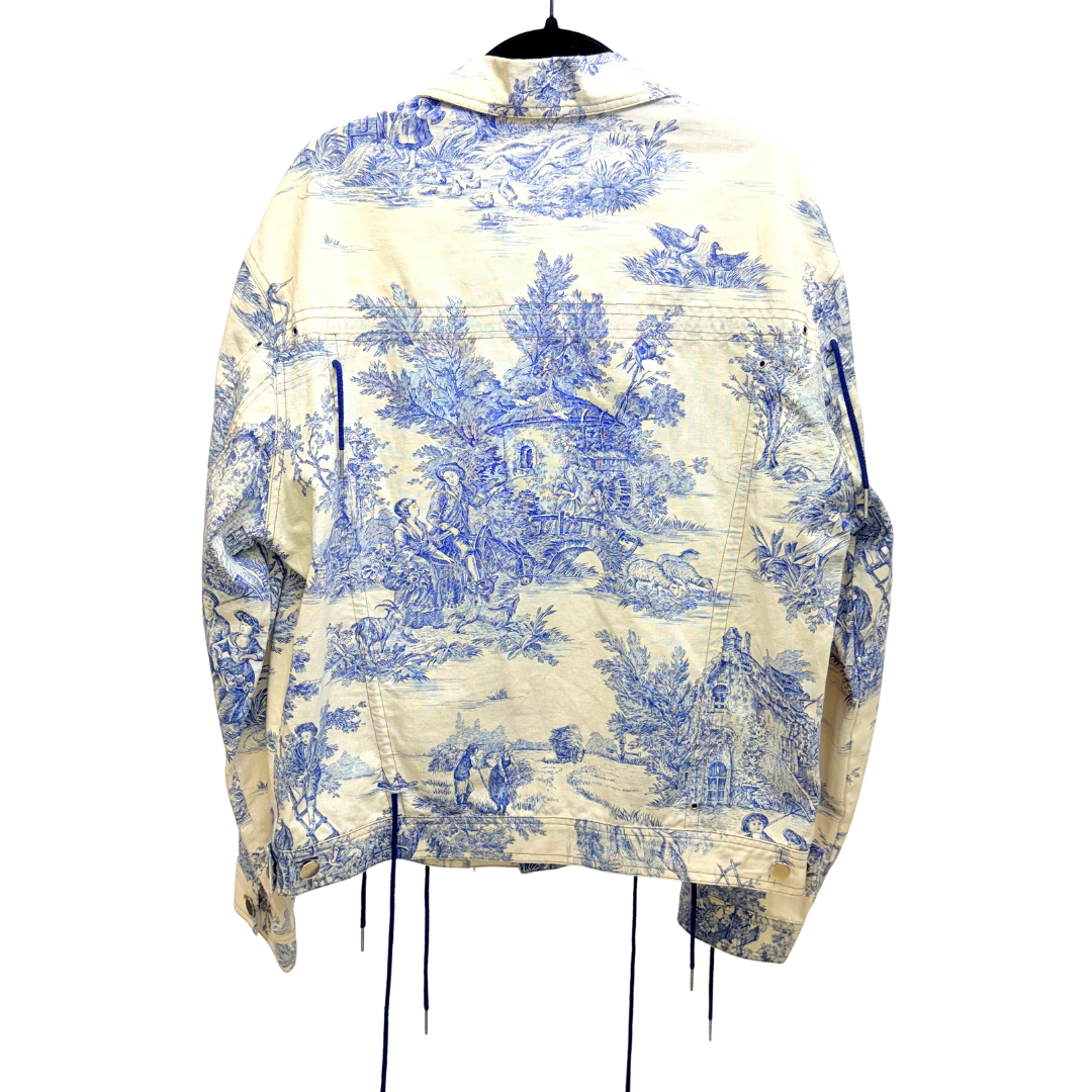 Men's Cream Printed Jacket