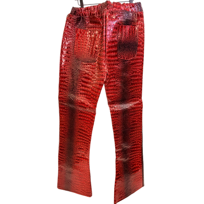 Men's Custom Red Crocodile Pants