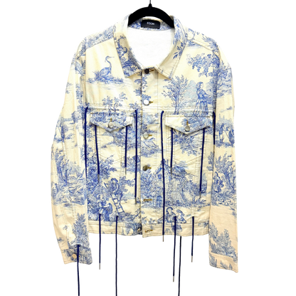 Men's Cream Printed Jacket