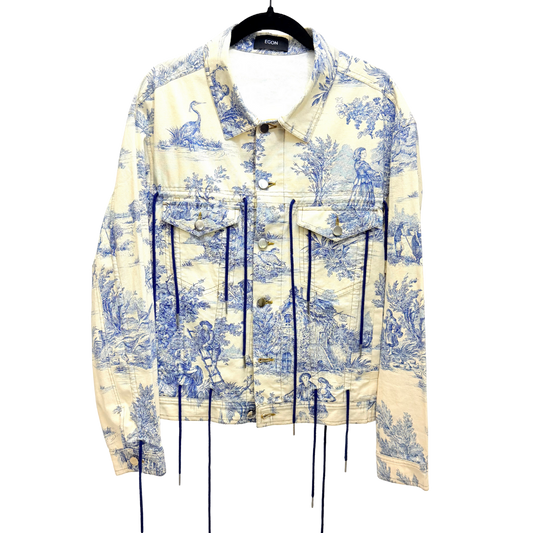 Men's Cream Printed Jacket