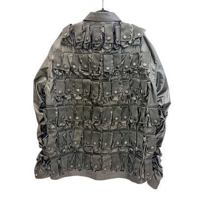 Men's Black Leather Pocket Jacket