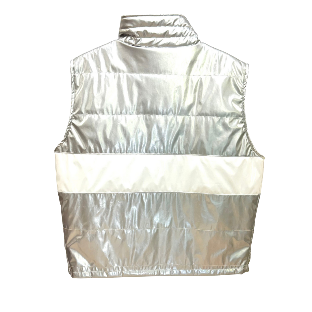 Men's Custom Silver Puffer Vest
