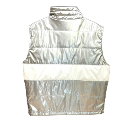 Men's Custom Silver Puffer Vest