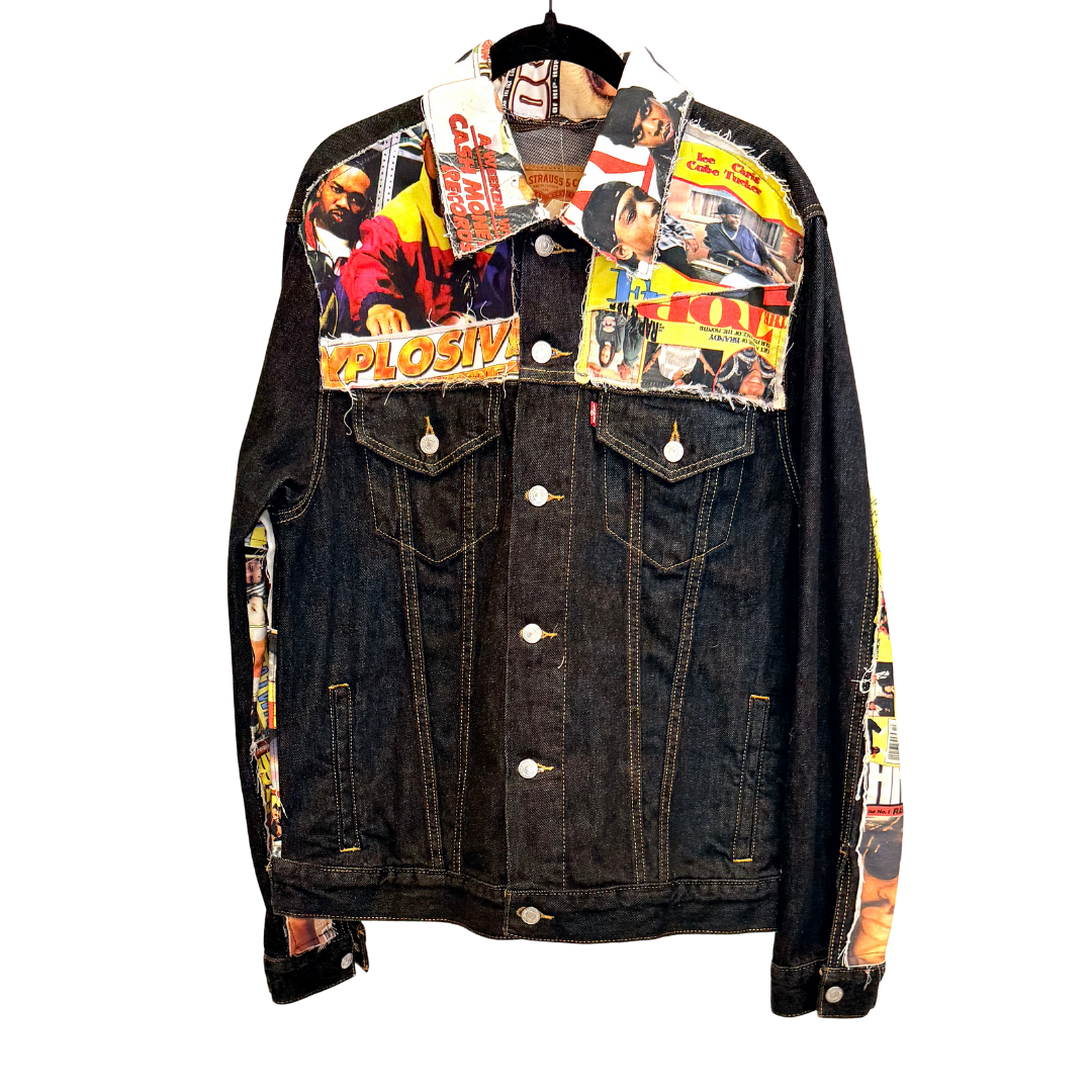Men's Custom Vintage Black Denim Jacket