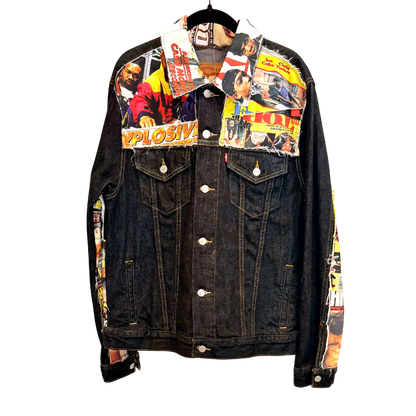Men's Custom Vintage Black Denim Jacket