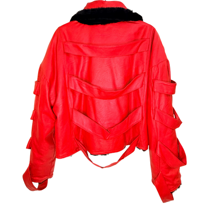 Men's Custom Red Leather Jacket