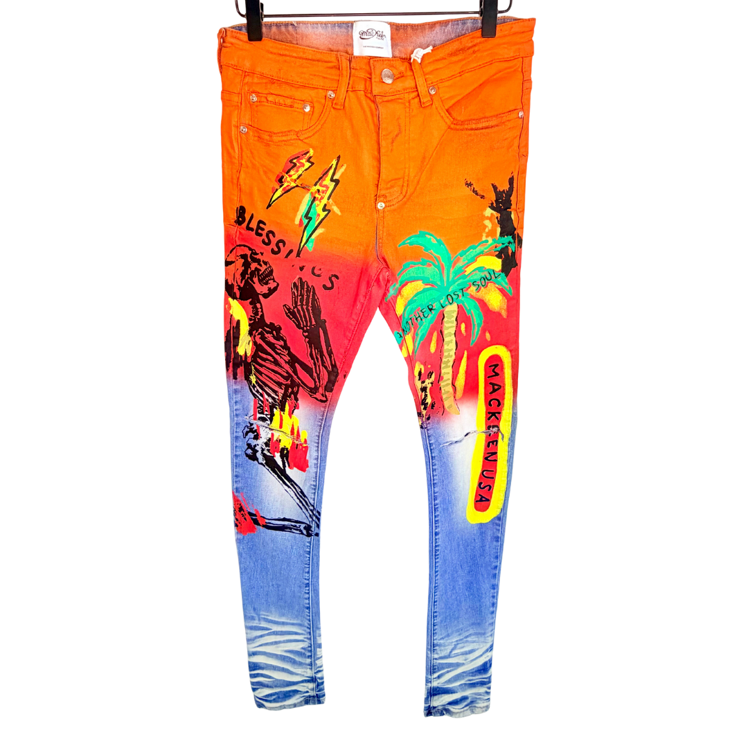 Men's Graphic Denim Pants