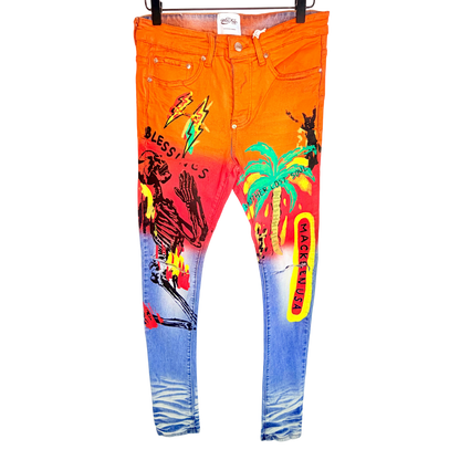 Men's Graphic Denim Pants