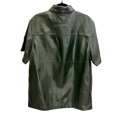 Men's Green Leather Bottega Veneta Archive Button Up